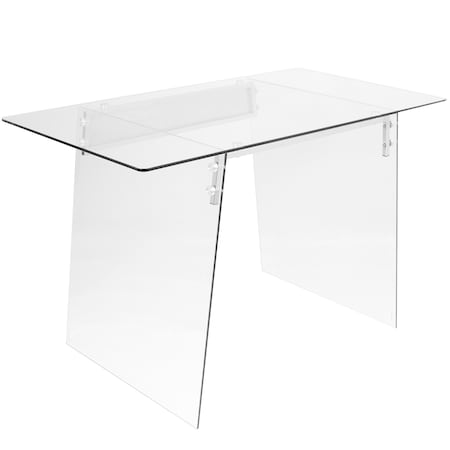 Lumisource Glacier Desk in Clear and Chrome OFD-TM-GLACE